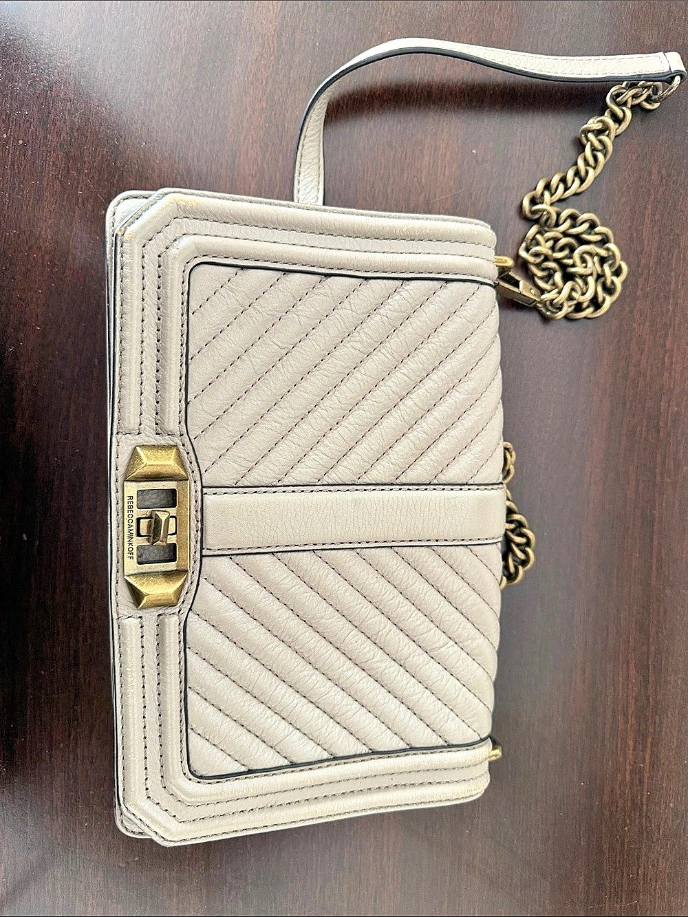 Rebecca Minkoff Quilted Shoulder Bag in Cream